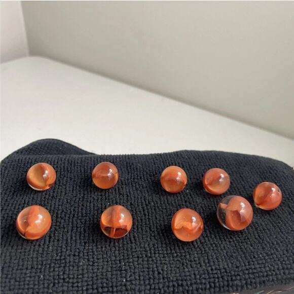 Vintage Marble King 45 Cats Eye Marbles Red Transparent Lot Different Sizes - Picture 6 of 6